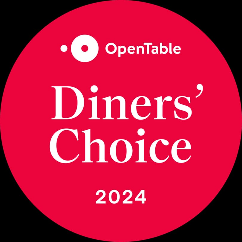 OpenTable Diners' Choice 2024 award logo, a red circle with white text.