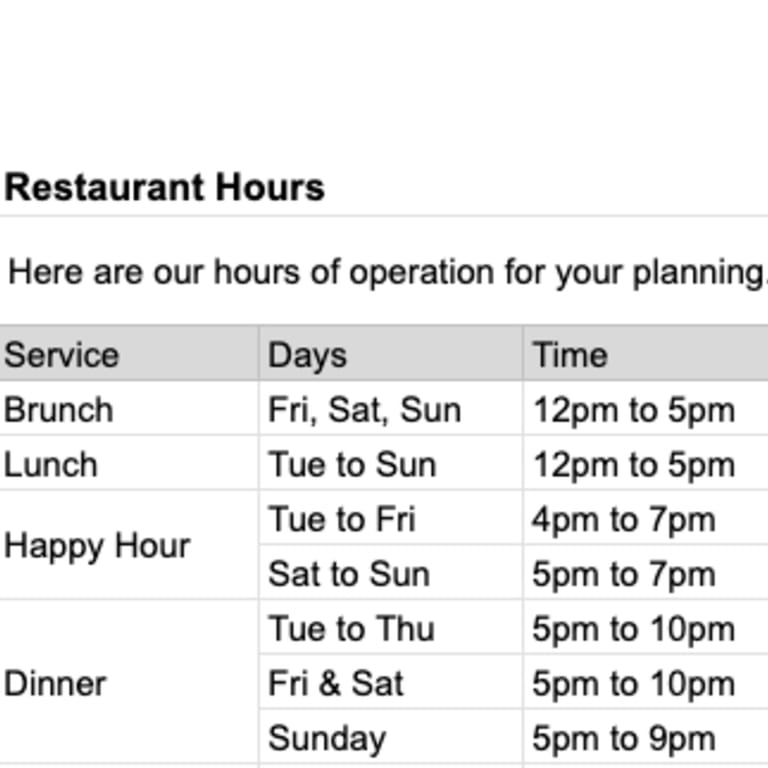 Hours & Location 